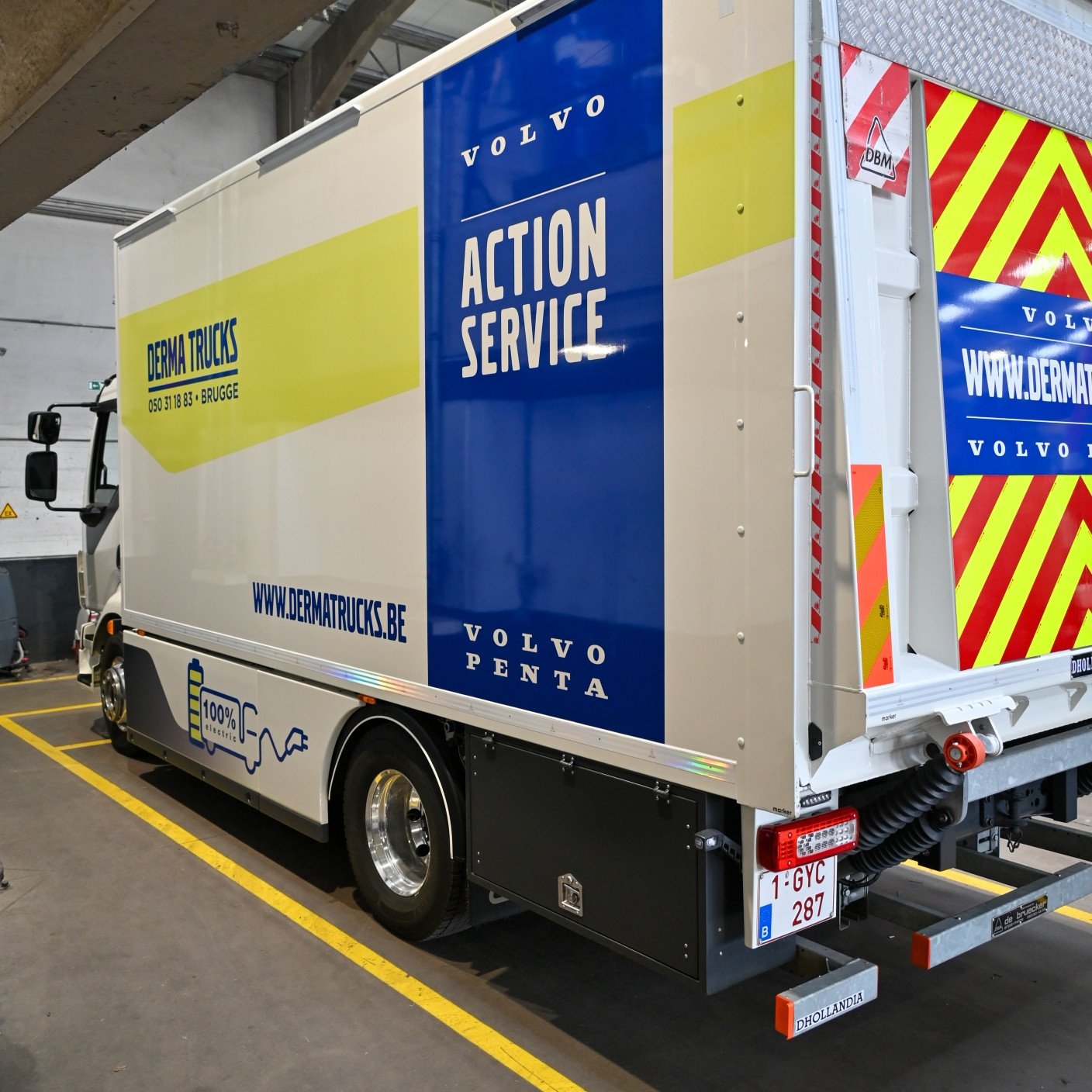 Mobiele servicewagen Derma Trucks Bedrijfswagen met pechverhelping en action service.